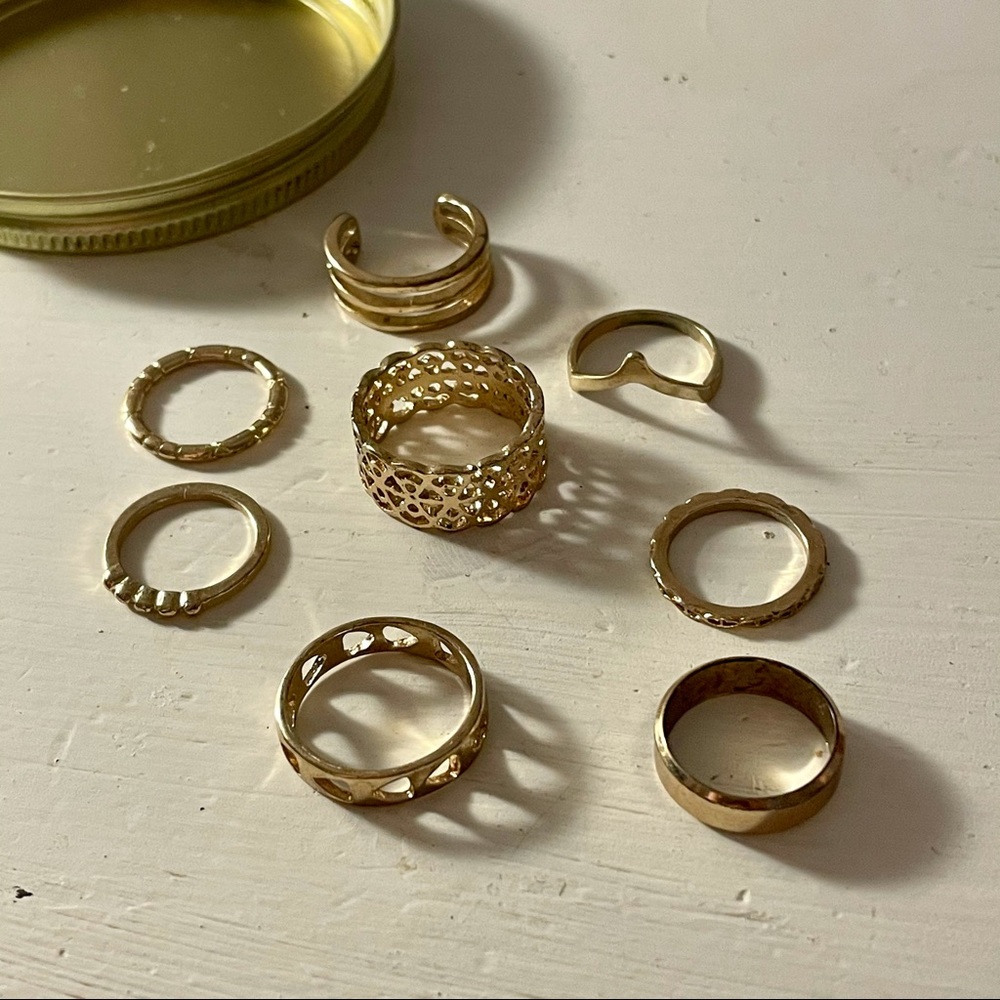 Assorted faux gold rings